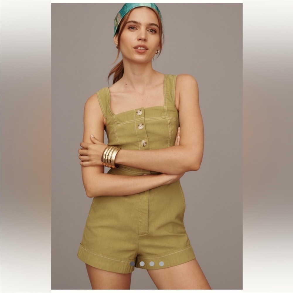 NWT The Portside Button-Front Romper by Maeve